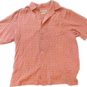 Men’s M Tommy Bahama cotton and silk short sleeve button down shirt
